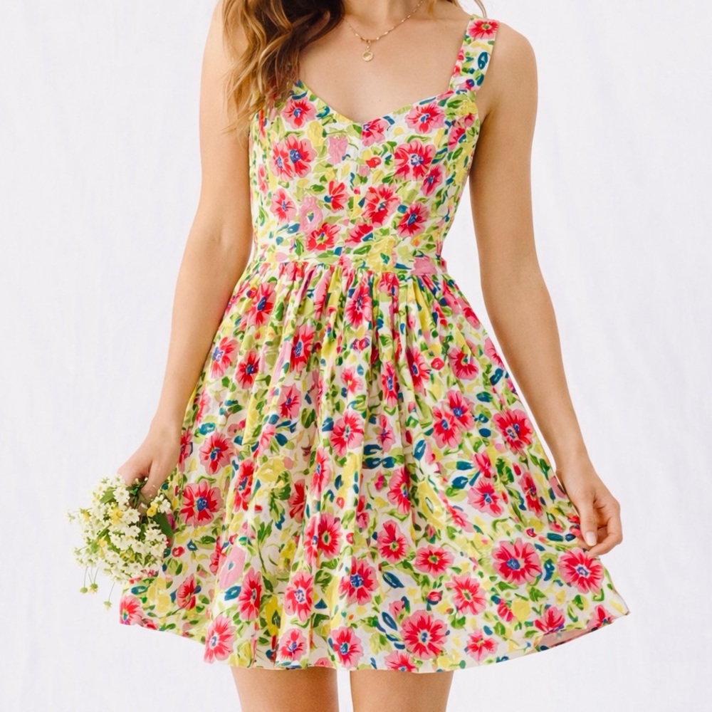 Vintage Brass Plum Floral Fit & Flare Dress Petite Retro Y2K 90’s